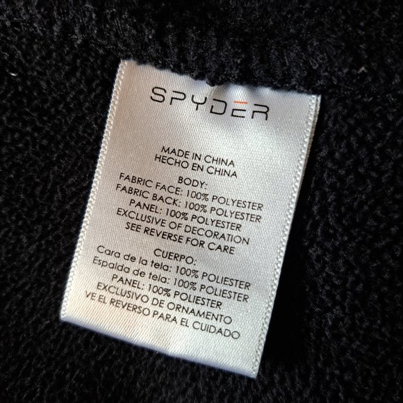 Spyder Black Softshell Textured Full Zip Mock Neck Jacket Size 7/8 - Picture 6 of 6